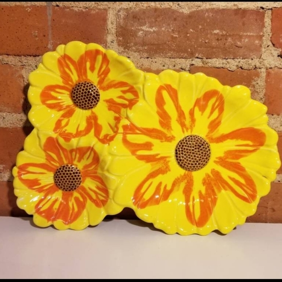 SANTA ANITA WEAR SUNFLOWER PLATTER VTG KITCHEN SERVEWEAR RETRO MCM CALIFORNIA - Picture 4 of 5